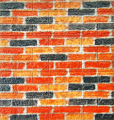 3D Self Adhesive Multicolor Brick Wall Stickers White