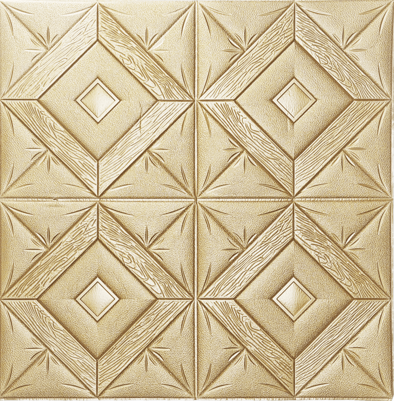 Golden 4 Box Wall Stickers Panel Self Adhesive