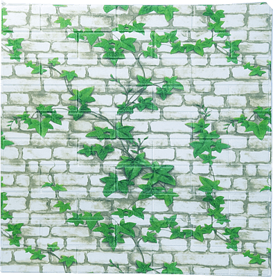 3D Self Adhesive Green Leaves Brick Wall Stickers