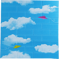 3D Self Adhesive Cloudy Sky Brick Wall Stickers