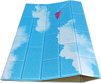 3D Self Adhesive Cloudy Sky Brick Wall Stickers