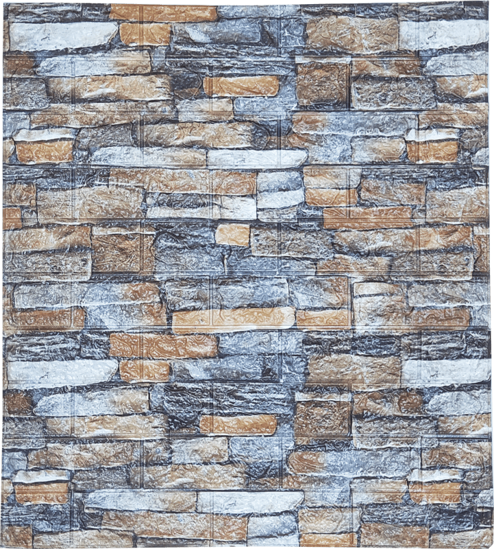 3D Self Adhesive Mixed Colour Brick Wall Stickers