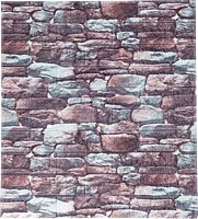 3D Self Adhesive Brown &Grey Brick Wall Stickers