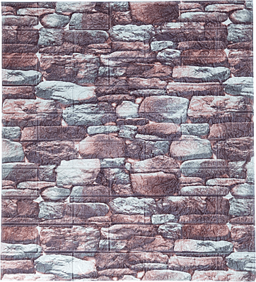 3D Self Adhesive Brown &Grey Brick Wall Stickers