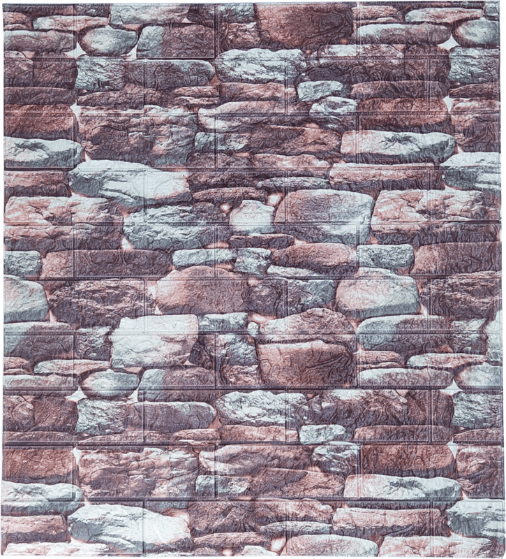 3D Self Adhesive Brown &Grey Brick Wall Stickers
