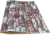 3D Self Adhesive Brown &Grey Brick Wall Stickers