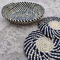 Moonj Blue Shallow Basket