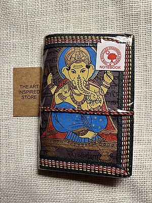 Kaagaz Handcrafted Pocket Notebook | 'Ganesh' Print | A Shade of Purple