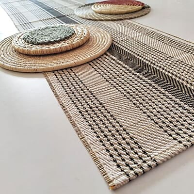 Madur Black Twill Centre Stripe Runner