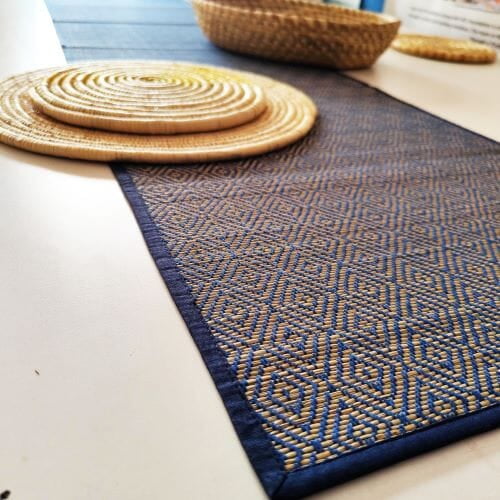 Madur Blue Rhombus Runner