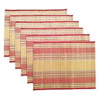 Madur Yellow Base & Red Table Mat (Set of 6)