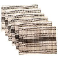 Natural & Black Twill Centre Stripe Table Mat (Set of 6) Natural & Black Twill Centre Stripe Table Mat (Set of 6)