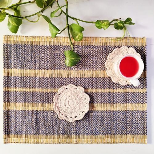 Blue & Natural Table Mat (Set of 6) Blue & Natural Table Mat (Set of 6)