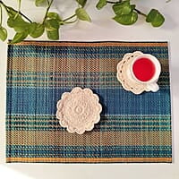 Madur Blue Base & Yellow Table Mat (Set of 6)