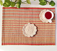 Madur Natural & Red Table Mat (Set of 6)