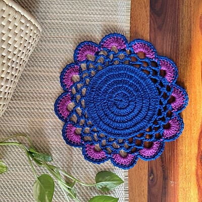 Crochet Double Colour Trivet