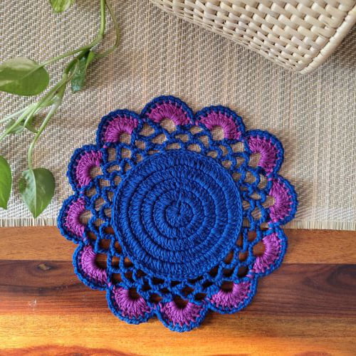 Crochet Double Colour Trivet Crochet Double Colour Trivet
