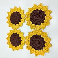 Crochet Sunflower Coaster(Set of 4)