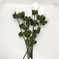 Crochet White Rose (Bunch of 6)