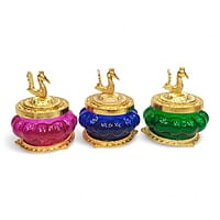 Kubera Glass Pot Mix Colours Kubera Glass Pot Mix Colours