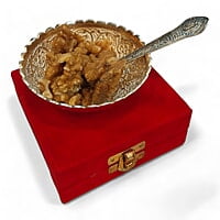 German Silver Bowl With Spoon 4 Inch