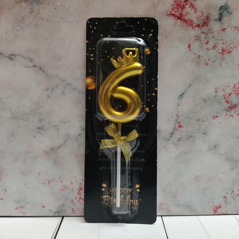 Number 6 Crown Party Candle