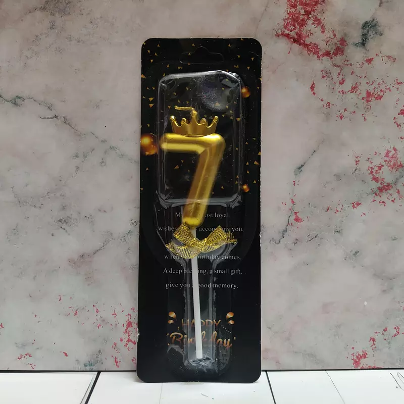 Number 7 Crown Party Candle