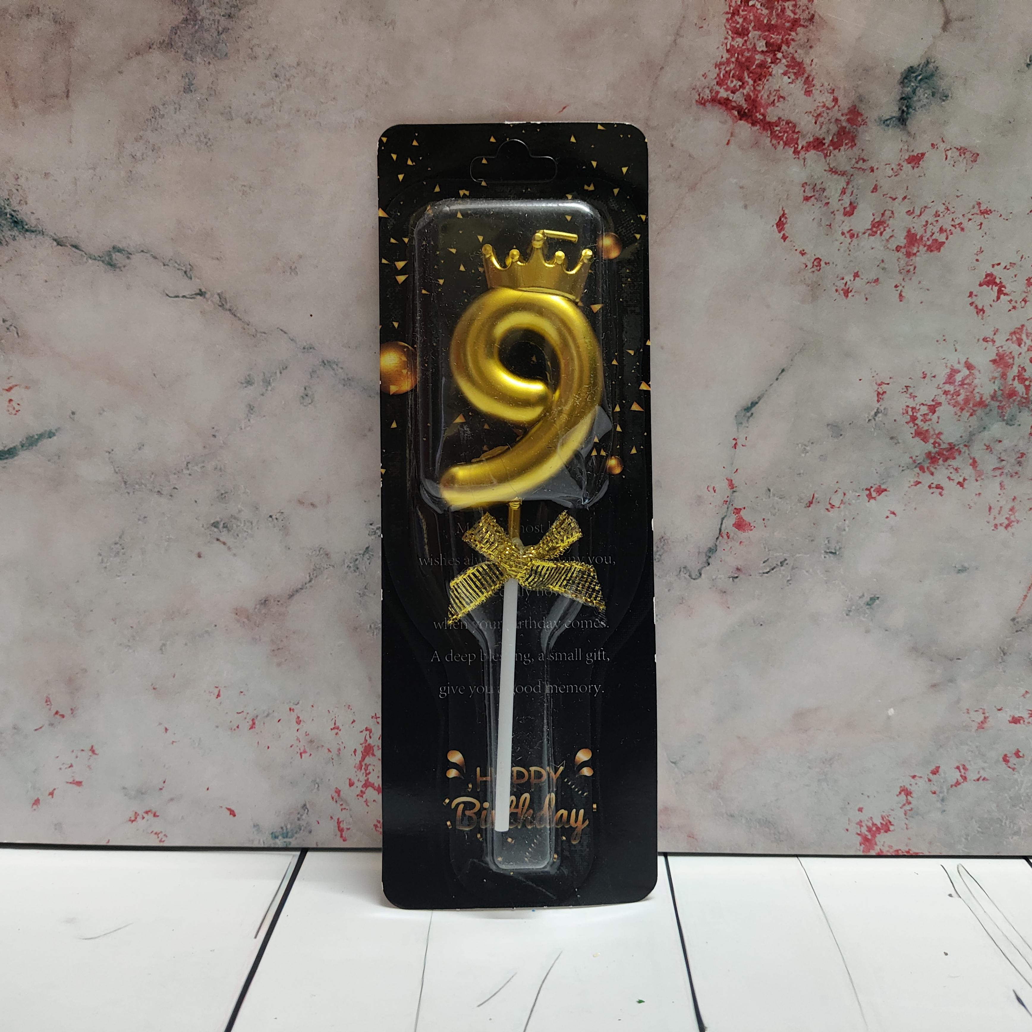 Number 9 Crown Party Candle