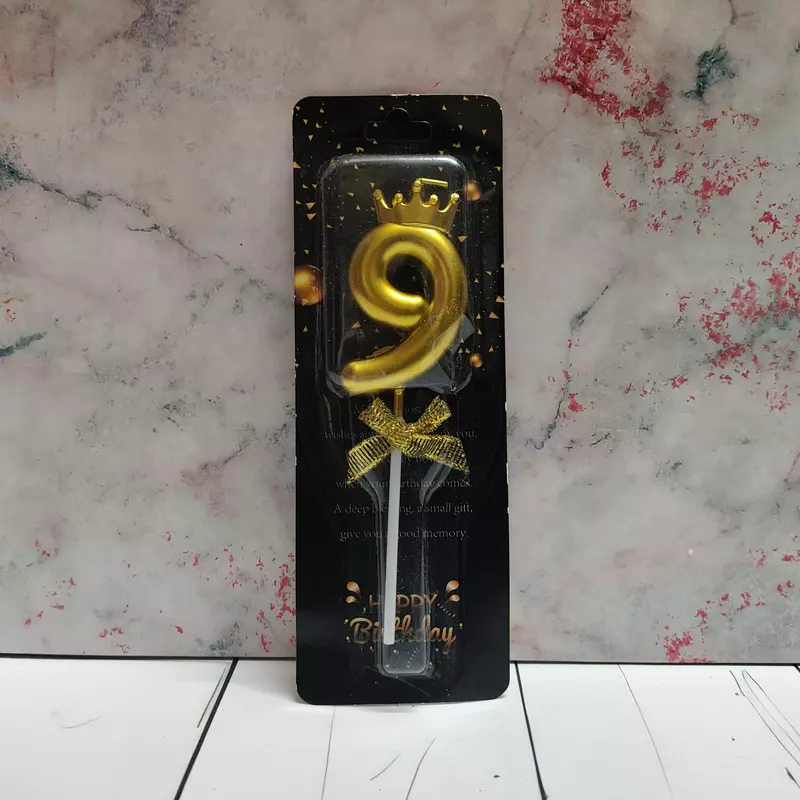 Number 9 Crown Party Candle