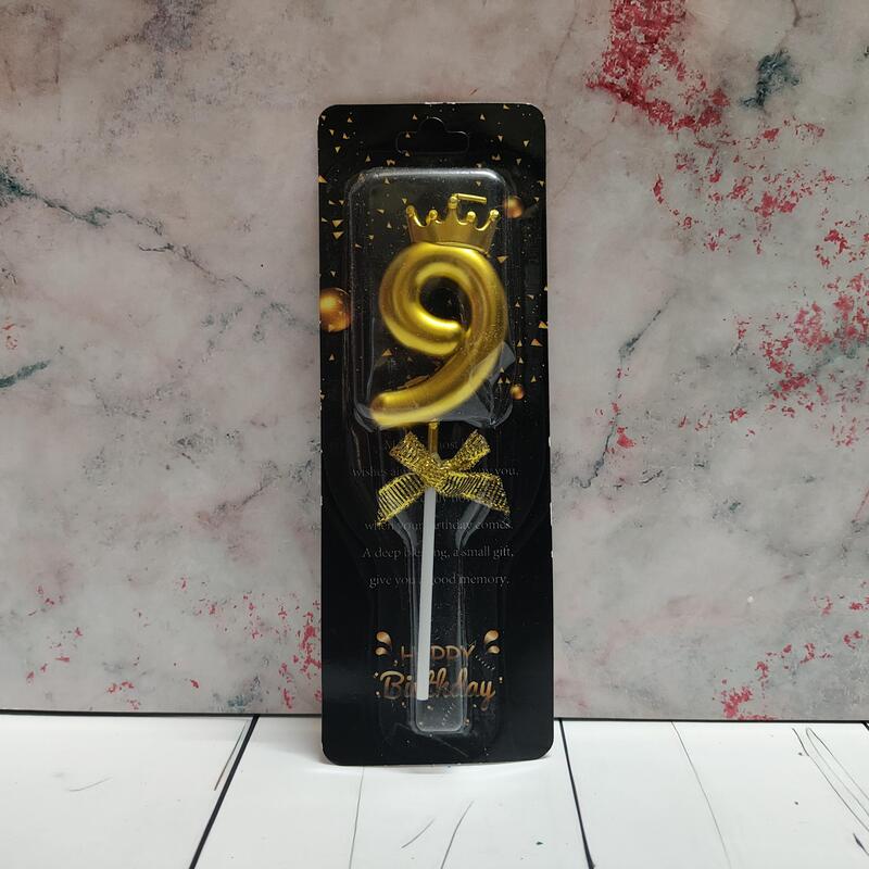 Number 9 Crown Party Candle