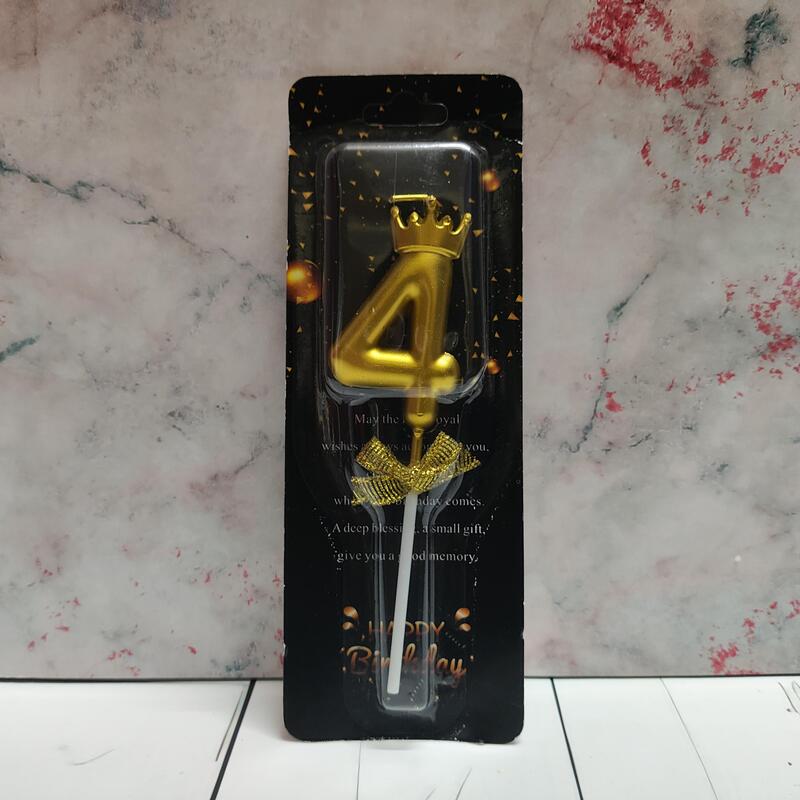 Number 4 Crown Party Candle