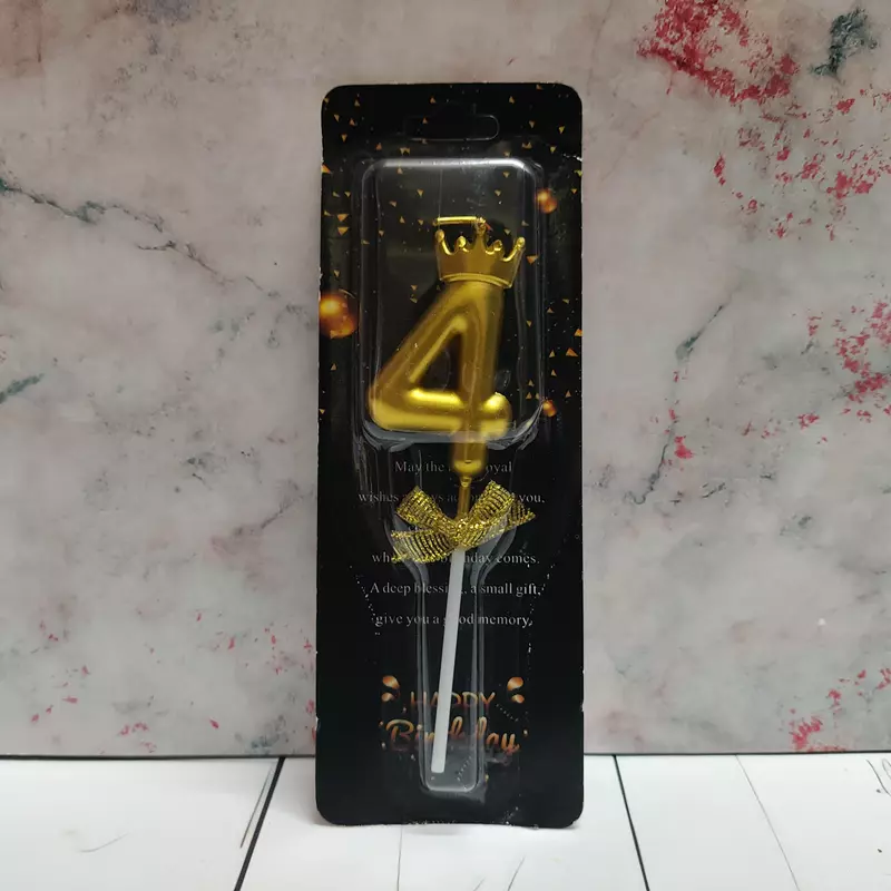 Number 4 Crown Party Candle