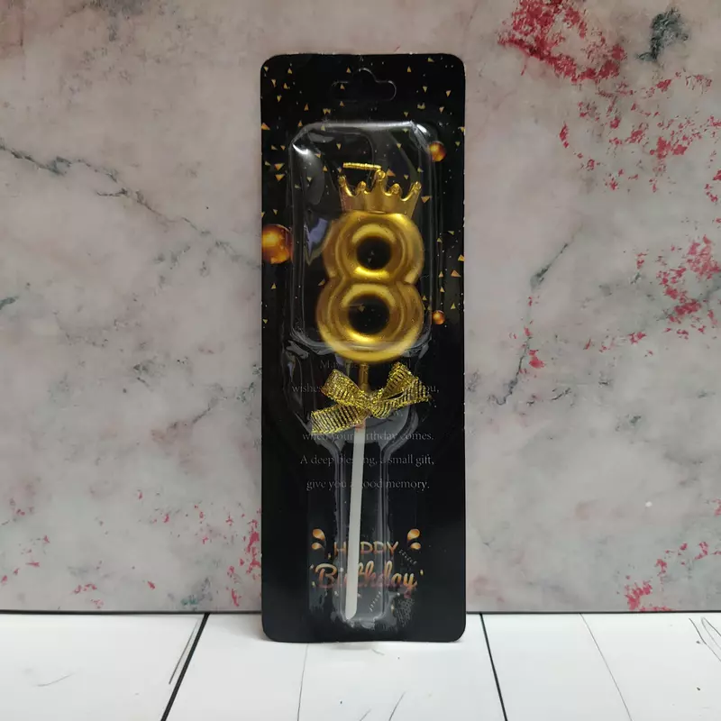 Number 8 Crown Party Candle