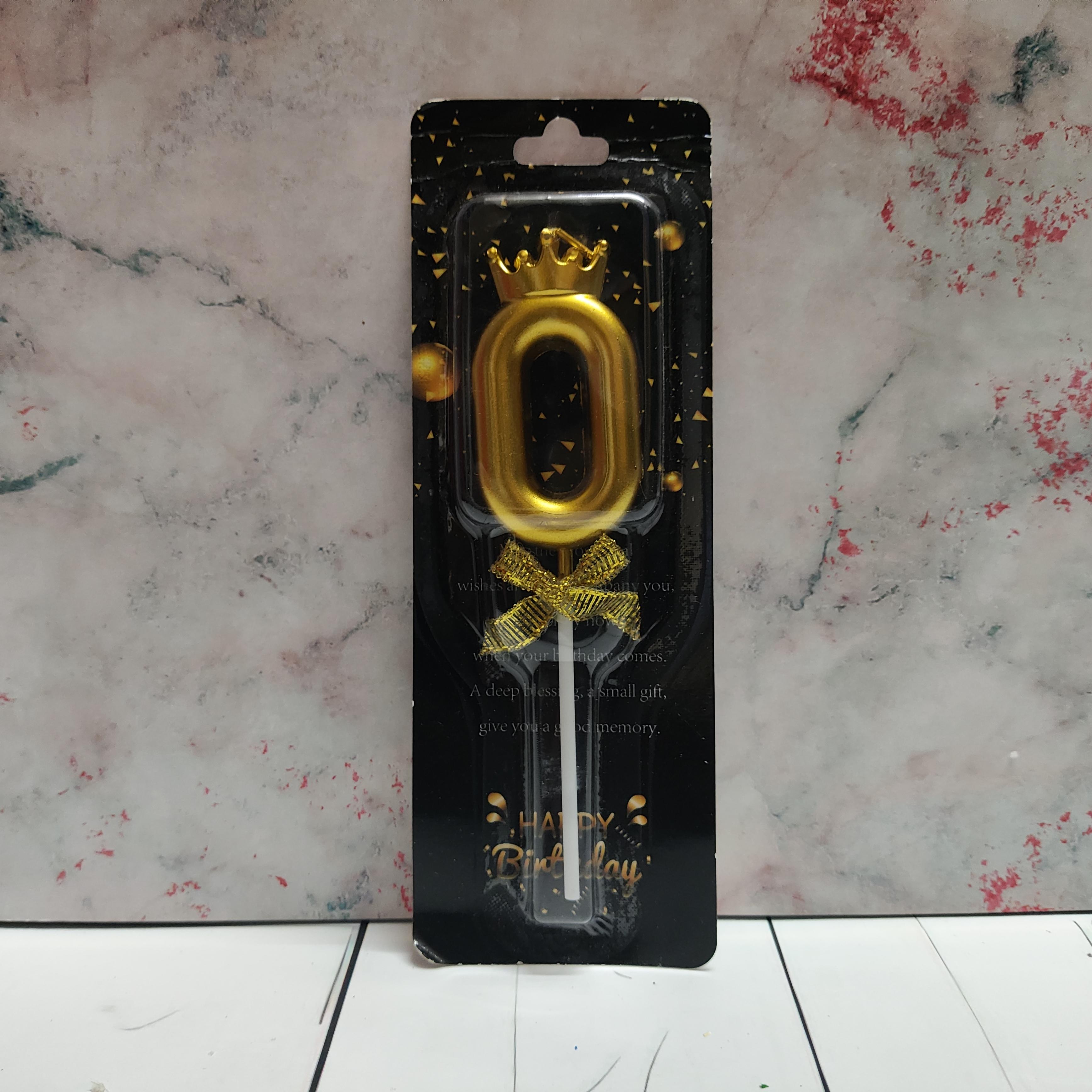 Number 0 Crown Party Candle