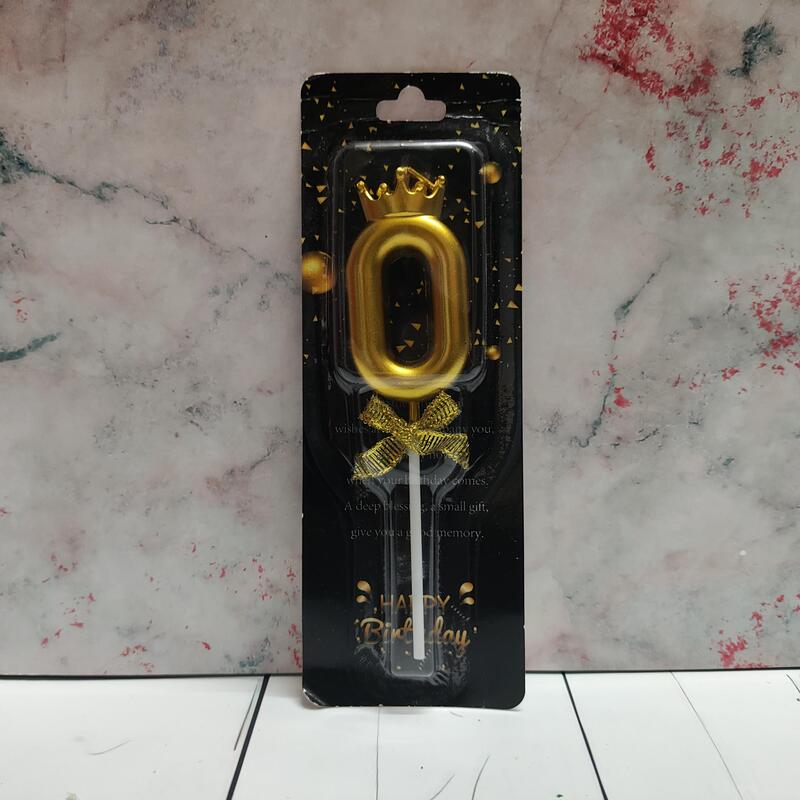 Number 0 Crown Party Candle