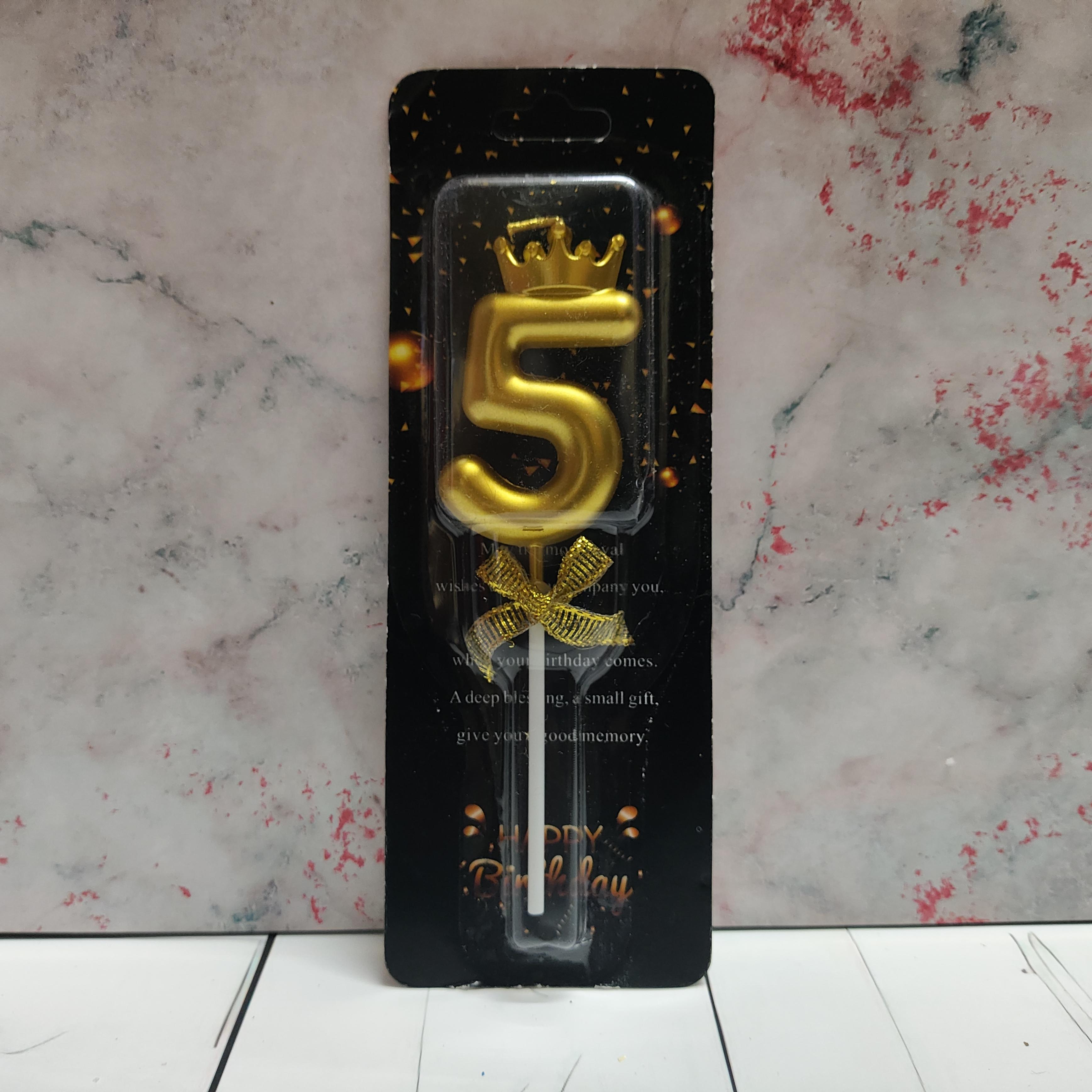 Number 5 Crown Party Candle
