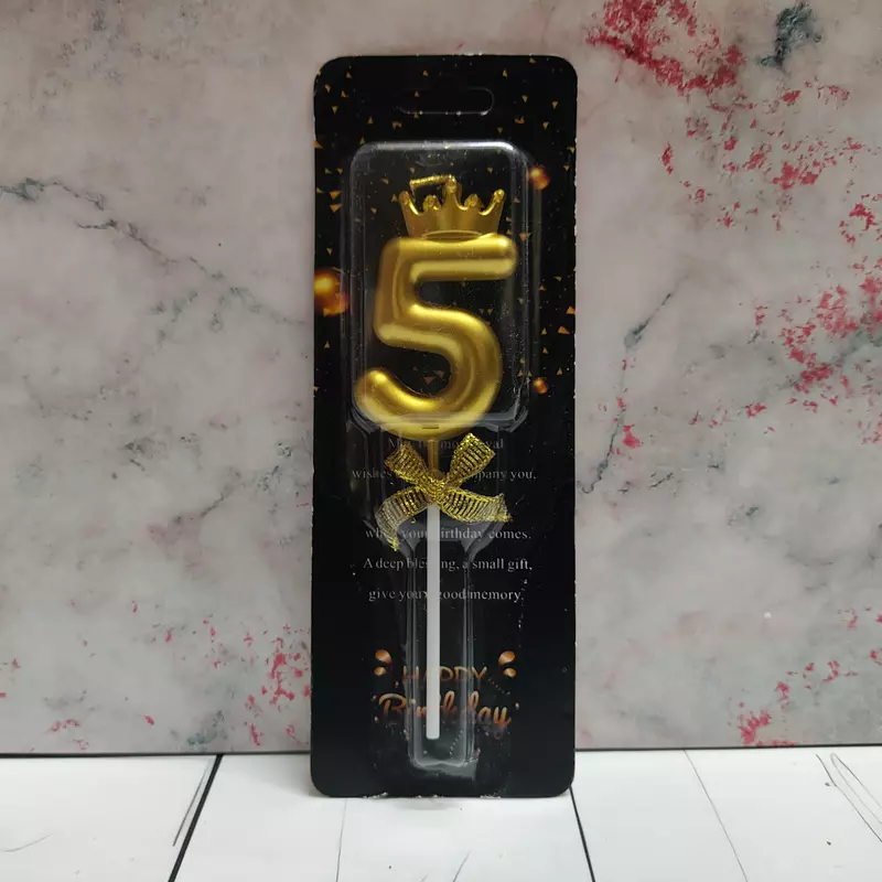 Number 5 Crown Party Candle