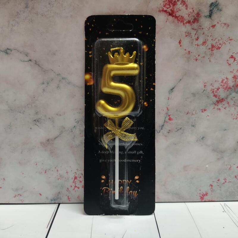 Number 5 Crown Party Candle