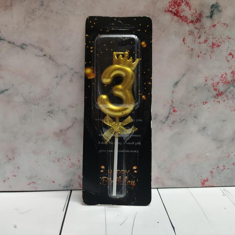Number 3 Crown Party Candle