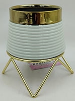 Pot With Stand Green White