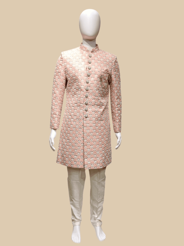 Elegant Peach Designer Sherwani D-9619 Le-Cartin