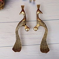 Peacock Door Handle Set - 13.2 Inch Height
