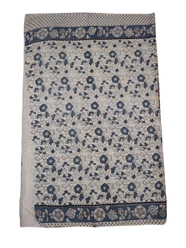 Mustard & Red Kalamkari Cotton Saree with Printed Blouse