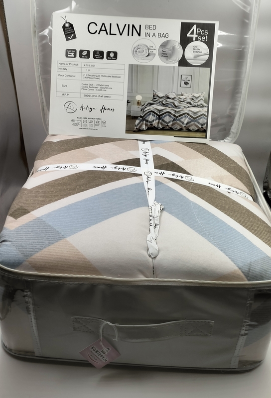 Calvin (4Pcs Set) Quilt, Bedsheet, Pillow