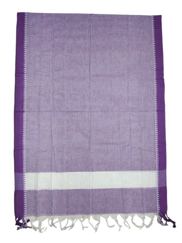 Lavender Handloom South Cotton Unstitched Salwar Suit Set with Dupatta for Women