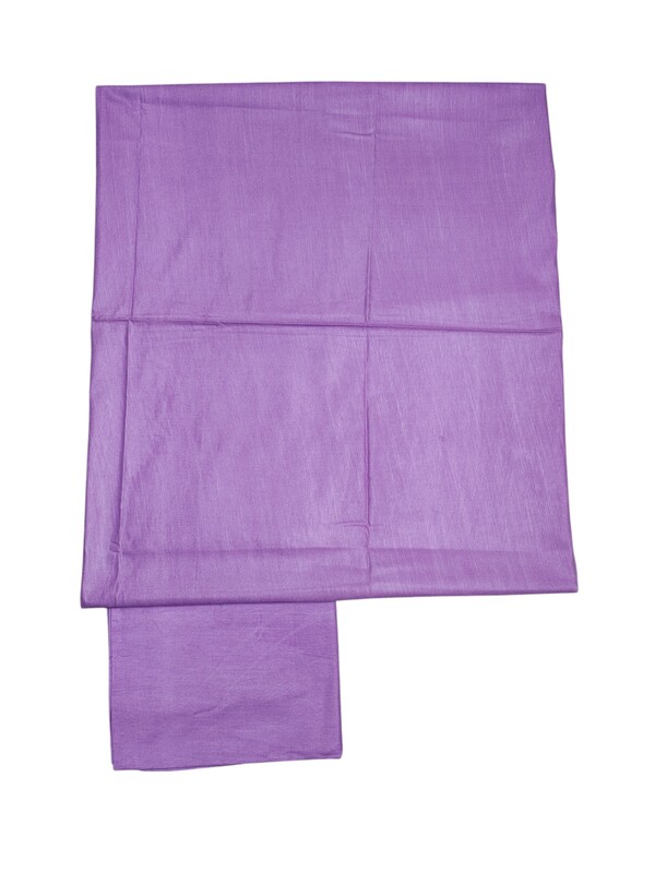 Purple Solid katan silk Unstitched Salwar Suit Fabric with Dupatta