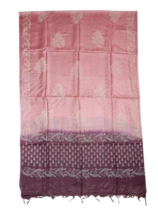 Green & Black Unstitched Block Print Silk Salwar Suit Dress Material with Dupatta