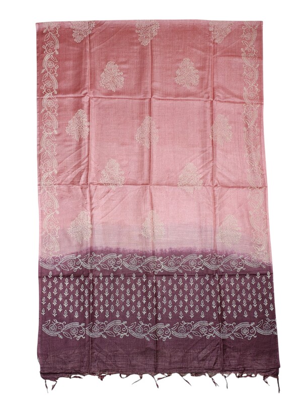 Green & Black Unstitched Block Print Silk Salwar Suit Dress Material with Dupatta