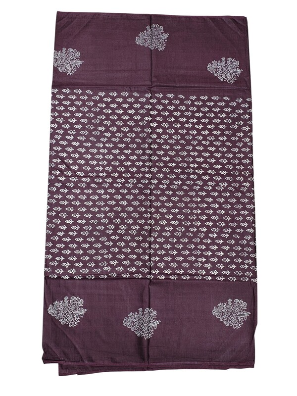 Green & Black Unstitched Block Print Silk Salwar Suit Dress Material with Dupatta