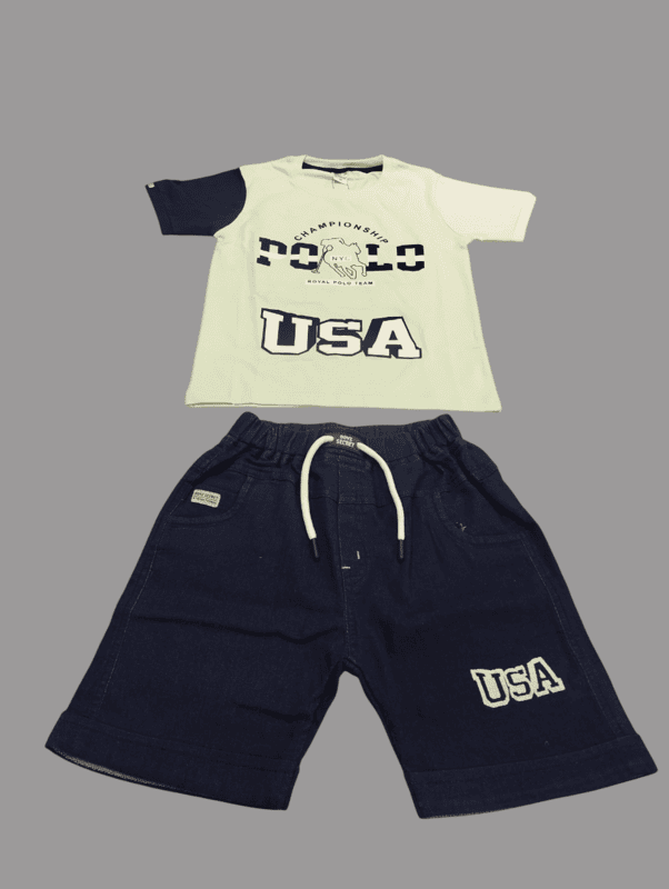 Boys' Championship Polo T-Shirt & Denim Shorts Set D.16.114